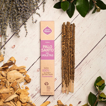 Incienso Palo Santo con Violetas · Sagrada Madre