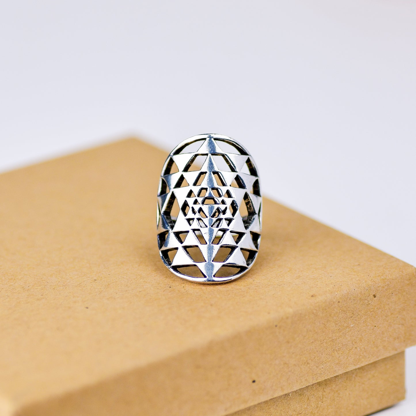 Anillo Sri Yantra - Baño de Plata