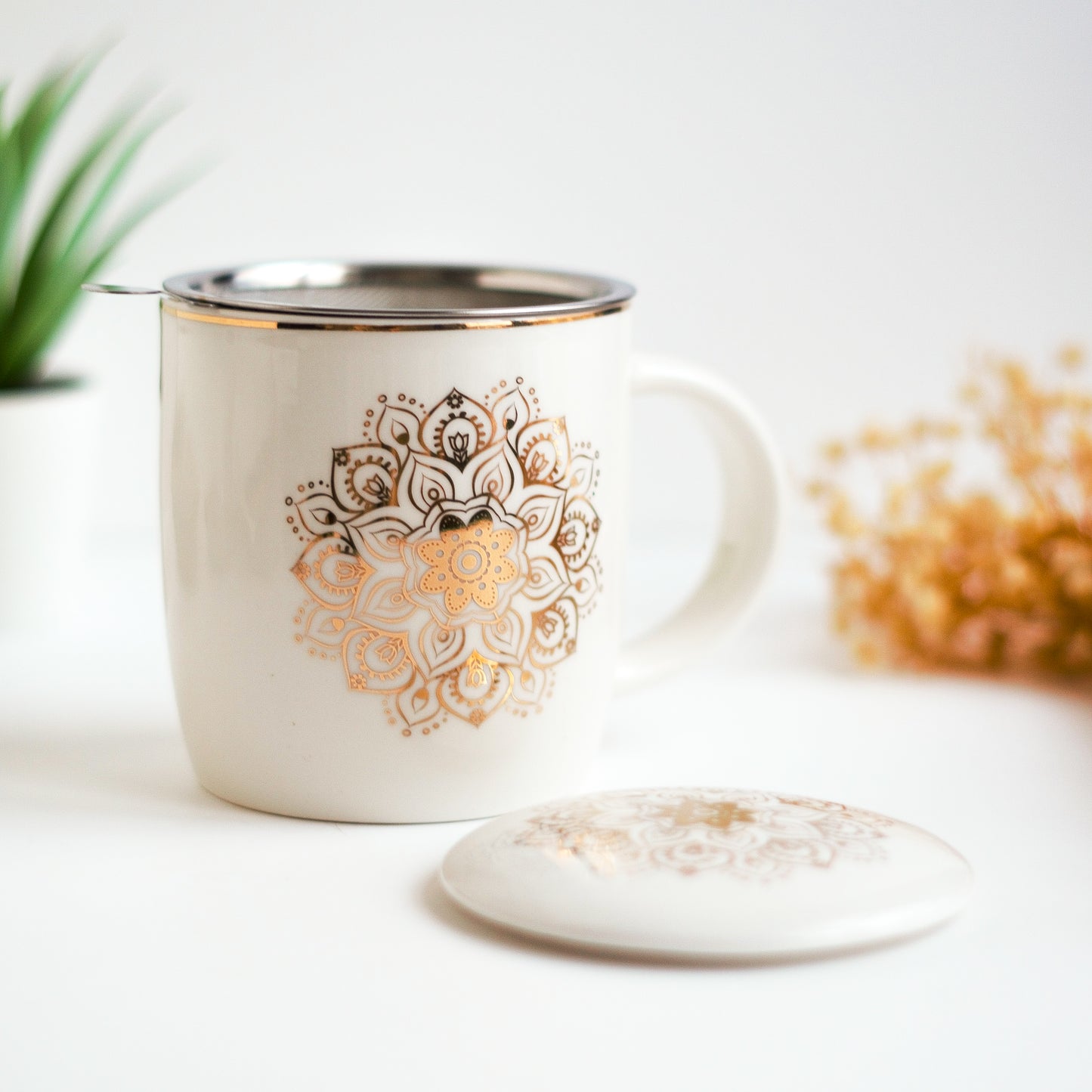 Taza Mandala Dorado