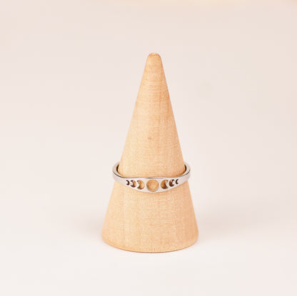 Anillo "Fase Lunar Mini" - Acero Inoxidable