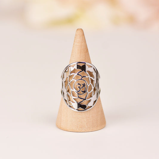 Anillo "Om Mandala" - Acero Inoxidable