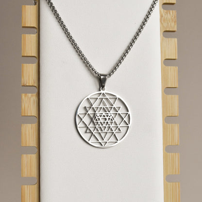 Collar Sri Yantra - Acero Inoxidable