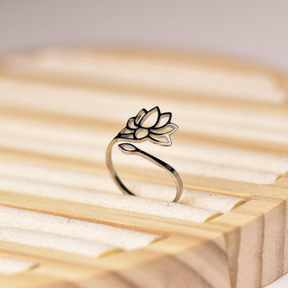 Anillo 'Lotus' - Acero Inoxidable