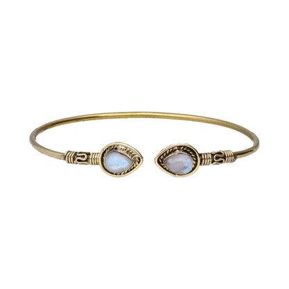 Brazalete de Bronce con Piedra Luna · Energía Femenina & Ciclos