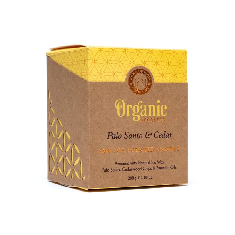 Vela Organic Goodness · Palo Santo y Cedro